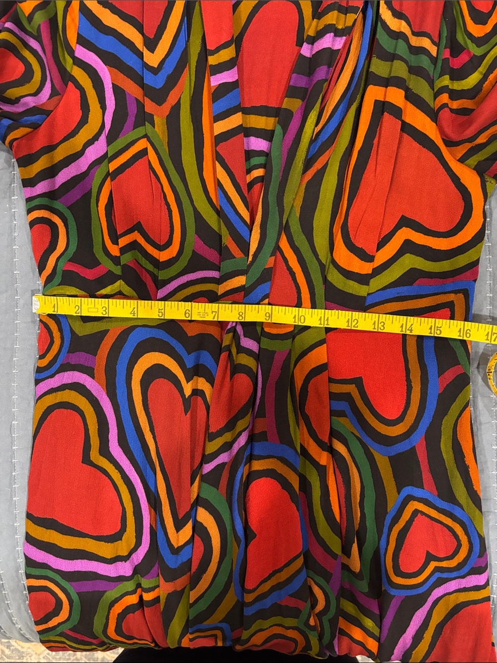 FARM Rio Red Multicolor Heart Midi Dress - Picture 8 of 10